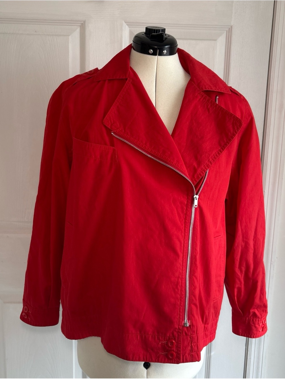 Braetan Red Asymmetrical Zip Women's Jacket